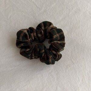 Brandy Melville Forest Green Plaid Scrunchie